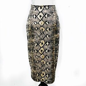 White Mark Cynthia Snakeskin Print Pencil Skirt